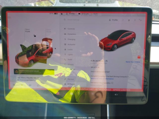 5YJ3E1EA3JF047287 Tesla Model 3 Long Range/mid Range