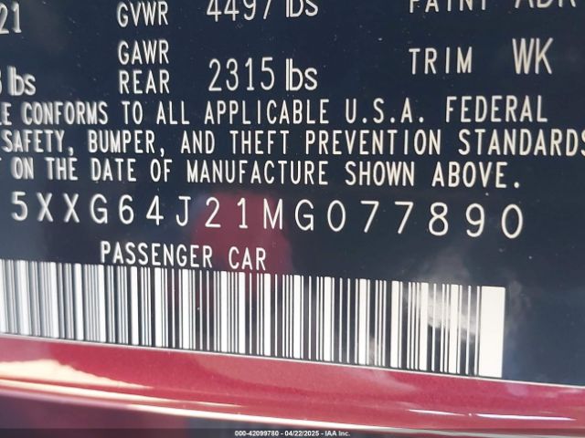 5XXG64J21MG077890 KIA K5 Gt-line