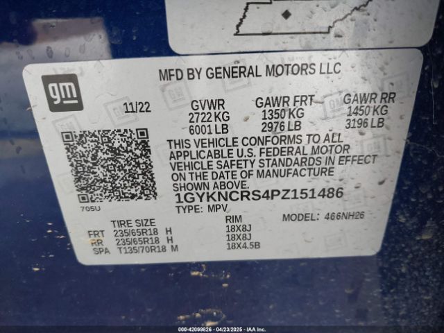 2023 CADILLAC XT5 1GYKNCRS4PZ151486 Photo 8