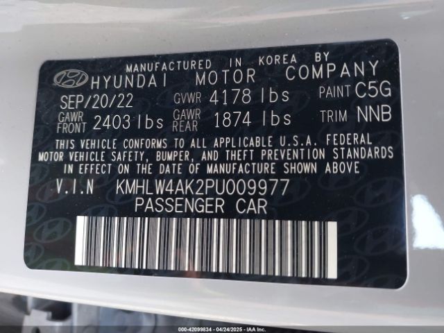 KMHLW4AK2PU009977 Hyundai ELANTRA N