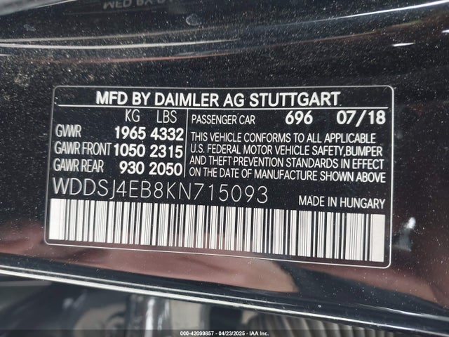 WDDSJ4EB8KN715093 Mercedes-Benz m270