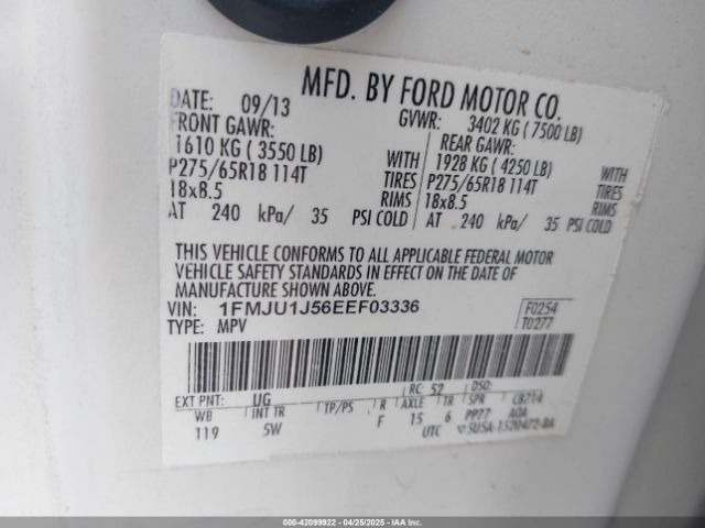 1FMJU1J56EEF03336 Ford Expedition King Ranch