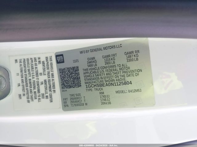 1GCHSBEA0N1125804 Chevrolet Colorado 2wd  Long Box Wt