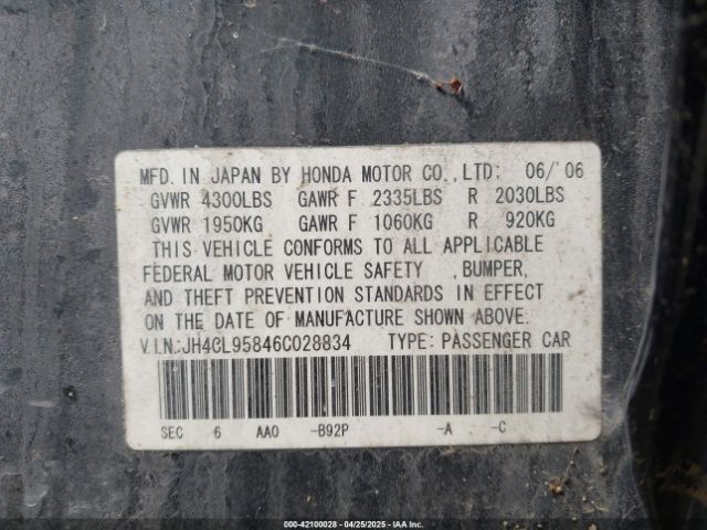 2006 ACURA TSX JH4CL95846C028834 Photo 8