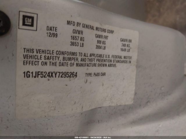 2000 CHEVROLET CAVALIER 1G1JF524XY7295264 Photo 8