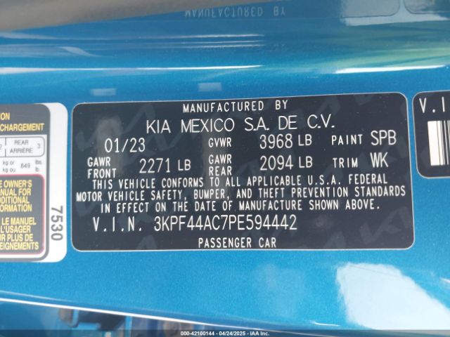 3KPF44AC7PE594442 KIA FORTE GT