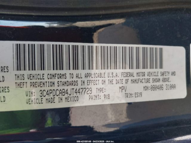 3C4PDCAB4JT447729 Dodge JOURNEY SE