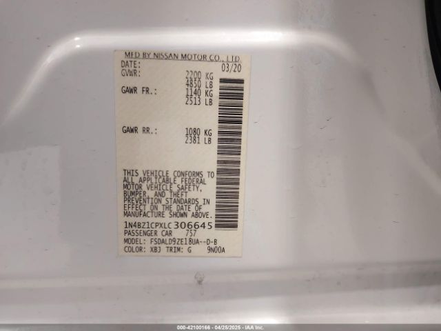1N4BZ1CPXLC306645 Nissan Leaf Sv Plus 62 Kwh