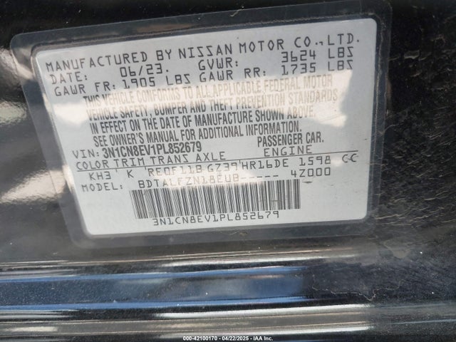 Nissan Versa 1.6 Sv Xtronic Cvt 2023 3N1CN8EV1PL852679 Image 9