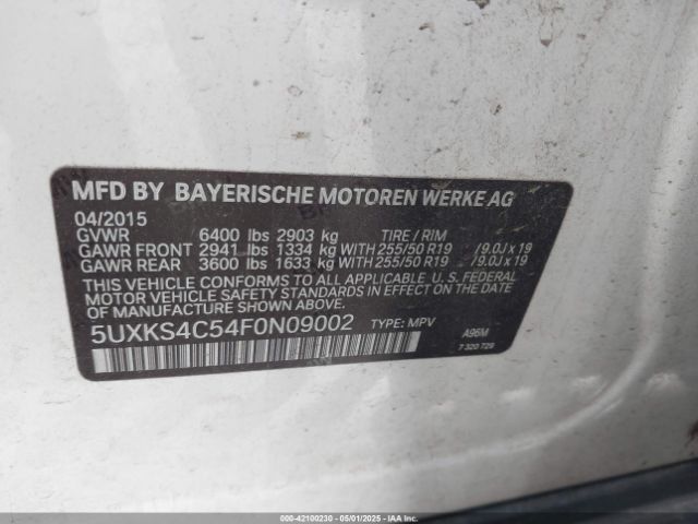 5UXKS4C54F0N09002 BMW X5 Xdrive35d