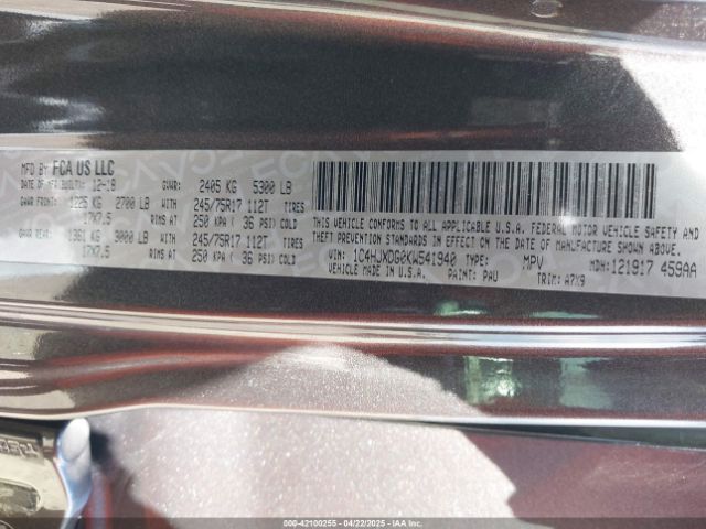 2019 JEEP WRANGLER UNLIMITED 1C4HJXDG0KW541940 Photo 8