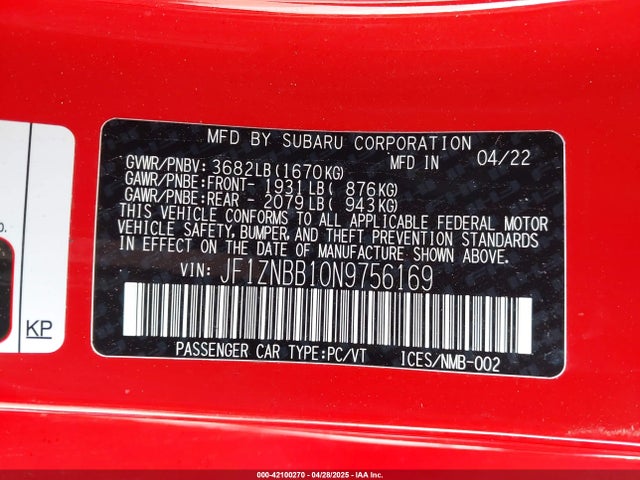 Toyota na 2022 JF1ZNBB10N9756169 Image 9