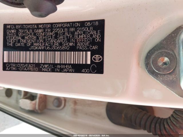 JTDKARFU6J3065892 Toyota Prius Four Touring