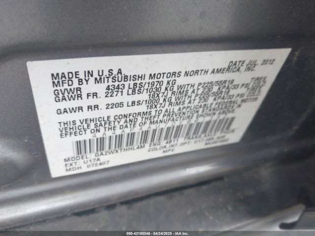 2013 MITSUBISHI OUTLANDER SPORT 4A4AP4AU7DE001382 Photo 8