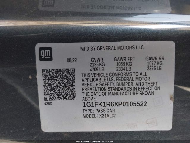 1G1FK1R6XP0105522 Chevrolet Camaro Rwd  Zl1