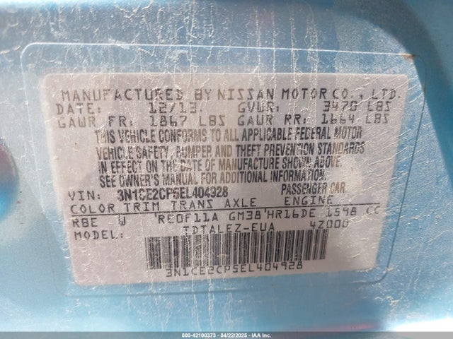 Nissan Versa Note Sv 2014 3N1CE2CP5EL404928 Image 9