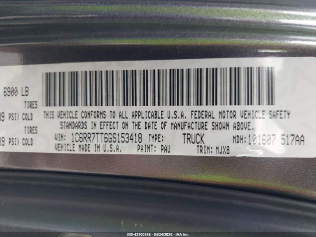 1C6RR7TT6GS153418 RAM 1500 Big Horn