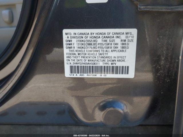 2010 ACURA MDX 2HNYD2H69AH508311 Photo 8