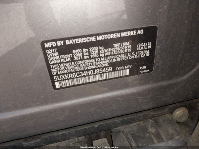 2017 BMW X5 5UXKR6C34H0J85459 Photo 8