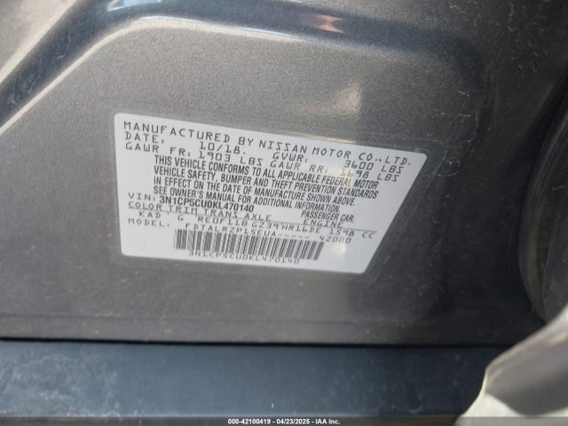 Nissan KICKS S 2019 3N1CP5CU0KL470140 Image 9
