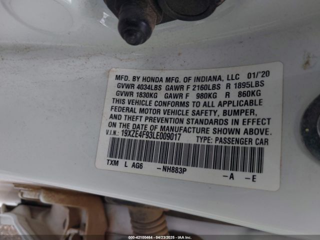 19XZE4F93LE009017 Honda Insight Touring