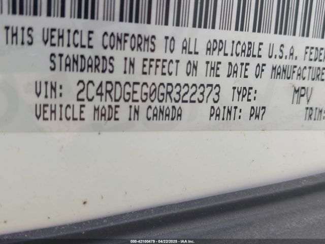 2C4RDGEG0GR322373 Dodge Grand Caravan R/t