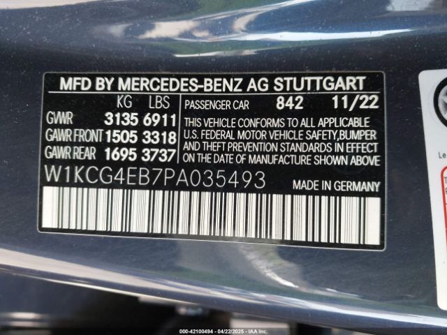 W1KCG4EB7PA035493 Mercedes-Benz Eqs 580 4matic
