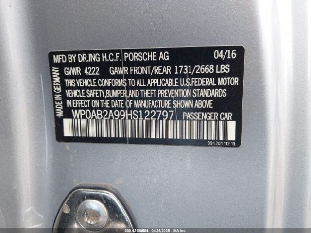 WP0AB2A99HS122797 Porsche 911