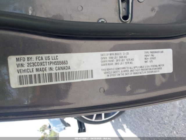 2C3CDXCT1PH555663 Dodge CHARGER R/T
