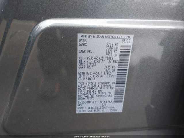 5N1DL0MN8LC509198 Infiniti QX60 LUXE