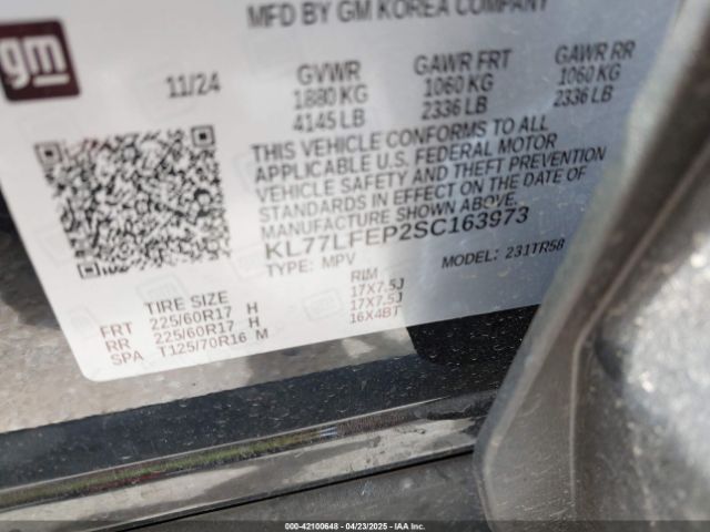 2025 CHEVROLET TRAX KL77LFEP2SC163973 Photo 8