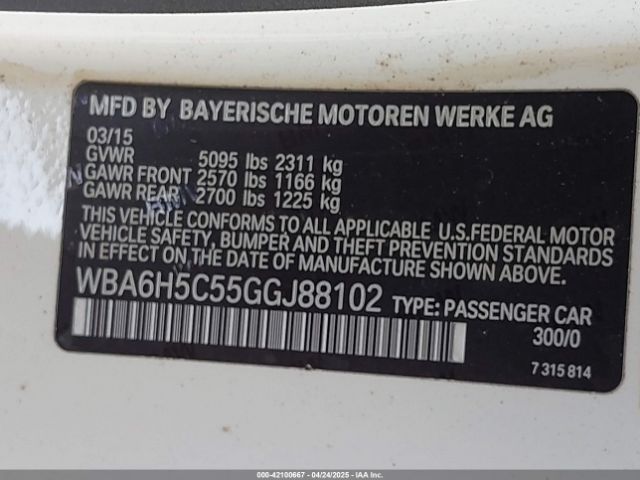 WBA6H5C55GGJ88102 BMW 650i
