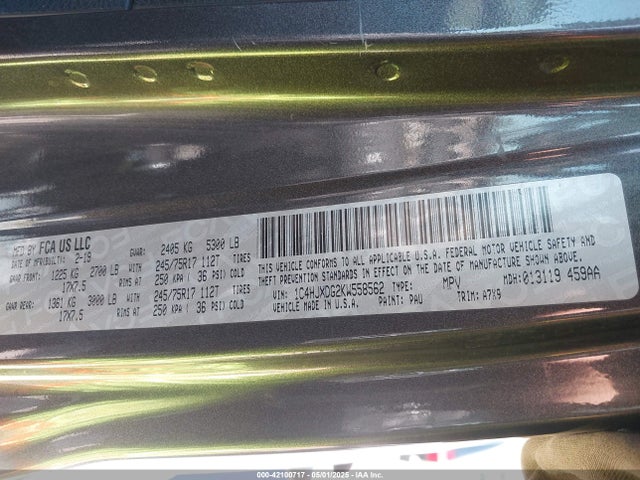 1C4HJXDG2KW558562 Jeep Wrangler Unlimited Sport S 4x4