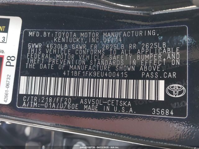 4T1BF1FK9EU400415 Toyota Camry Se Sport
