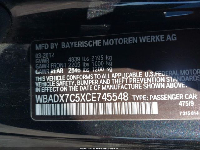 2012 BMW 335I WBADX7C5XCE745548 Photo 8