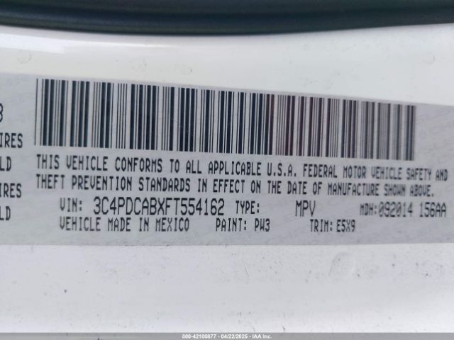 3C4PDCABXFT554162 Dodge Journey
