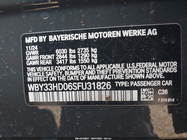 WBY33HD06SFU31826 BMW I4