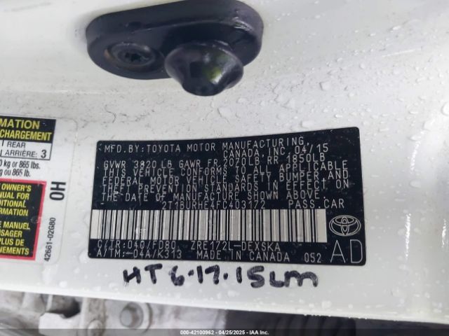2T1BURHE4FC403172 Toyota Corolla S Plus