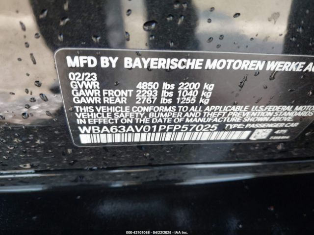 WBA63AV01PFP57025 BMW 430i Gran Coupe