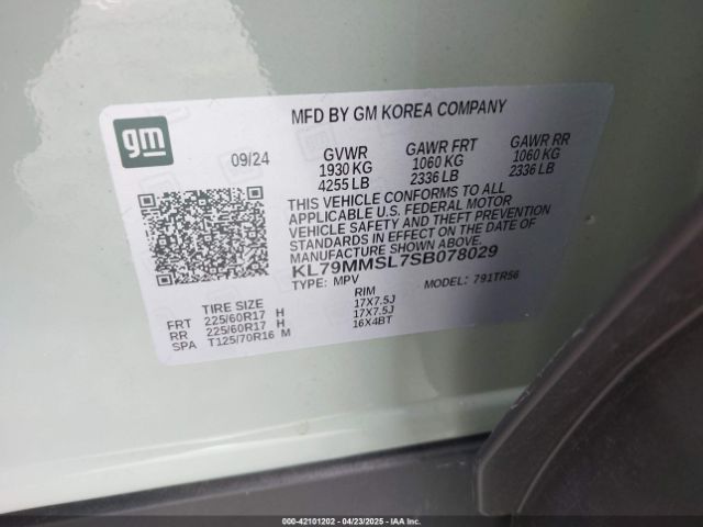 KL79MMSL7SB078029 Chevrolet Trailblazer Fwd Ls