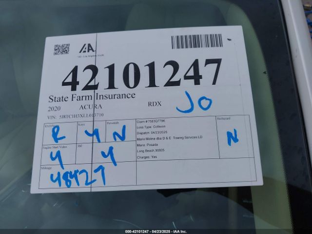 5J8TC1H3XLL013710 Acura Rdx Standard
