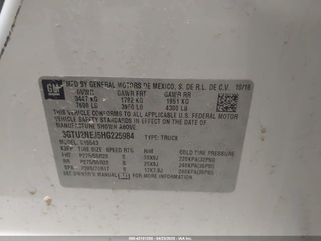 3GTU2NEJ5HG225984 GMC l86 - sidi: spark ignited direct injection, vvt: variable valve timing, afm, e85 max, alum