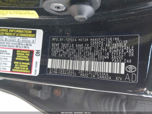 2T1BURHE0GC565172 Toyota Corolla S W/special Edition Pkg