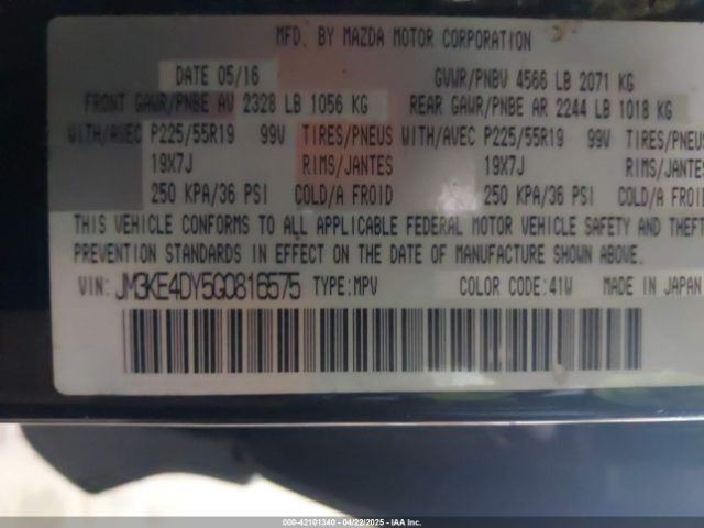 JM3KE4DY5G0816575 Mazda Cx-5 Grand Touring