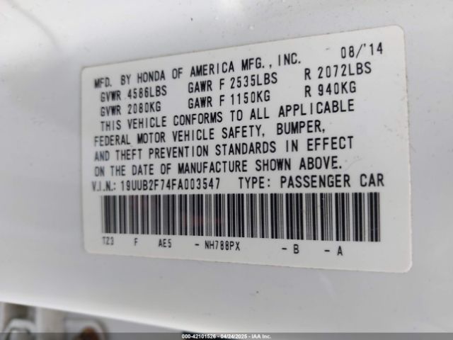 2015 ACURA TLX 19UUB2F74FA003547 Photo 8