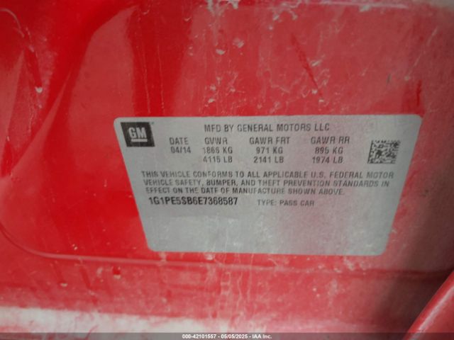 1G1PE5SB6E7368587 Chevrolet Cruze 2lt Auto