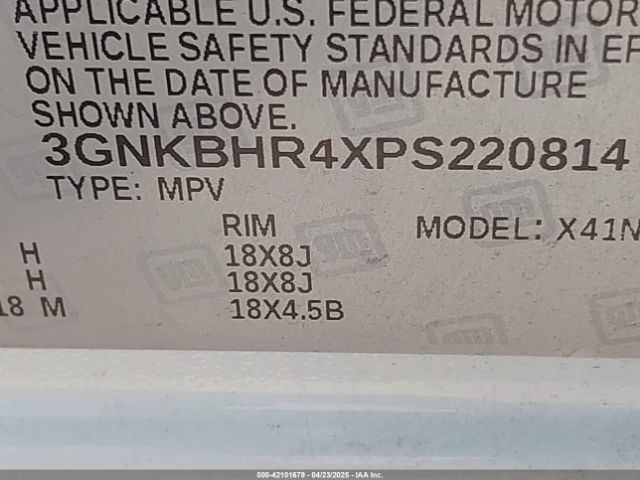 3GNKBHR4XPS220814 Chevrolet Blazer Awd 2lt
