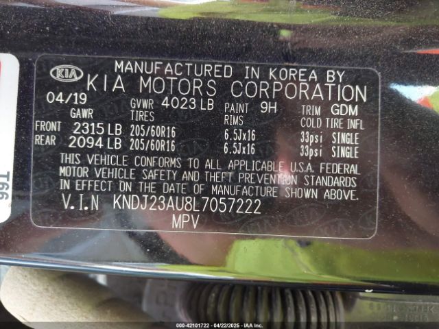 KNDJ23AU8L7057222 KIA SOUL LX