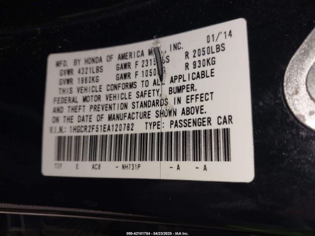 1HGCR2F51EA120782 Honda Accord Sport