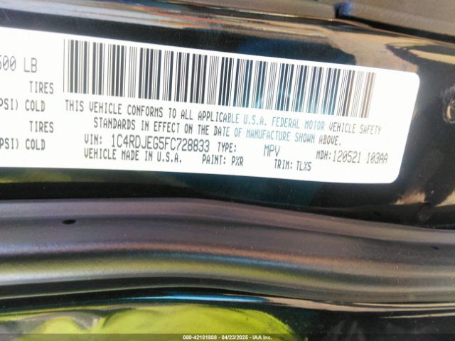 1C4RDJEG5FC728833 Dodge Durango Citadel